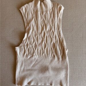 Silence + Noise Cream Cable Knit Top